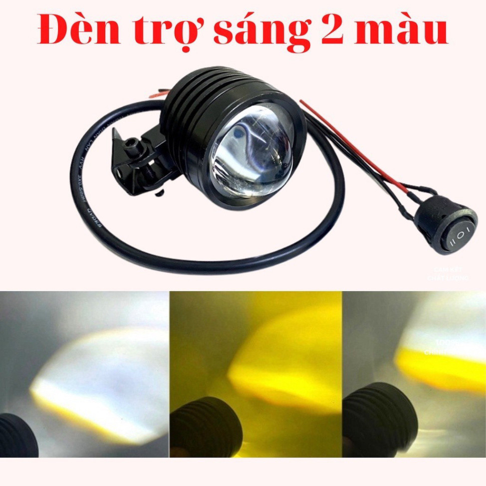 Đèn trợ sáng bi cầu l4 2 chế độ 2 màu sáng trắng sáng vàng cho mọi dòng xe chính hãng bảo hành 1 năm