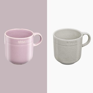 Cốc gốm sứ cao cấp STAUB 350ml (màu truffle trắng/Hoa anh đào)