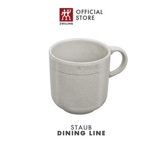 Cốc gốm sứ cao cấp STAUB 350ml (màu truffle trắng/Hoa anh đào)