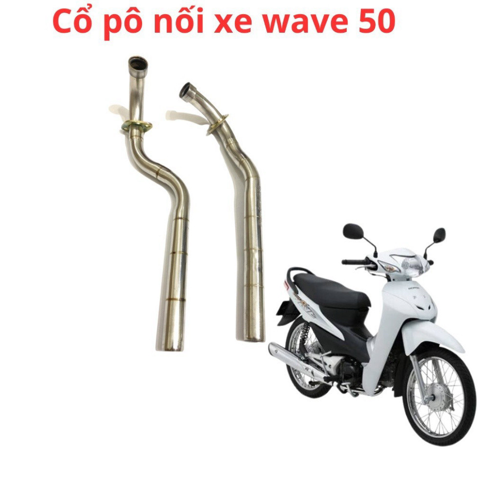 cổ pô inox gắn pô zin cho xe wave a 50cc 100 110cc dùng để thay thế cổ pô zin bị gỉ hoặc thủng cuong