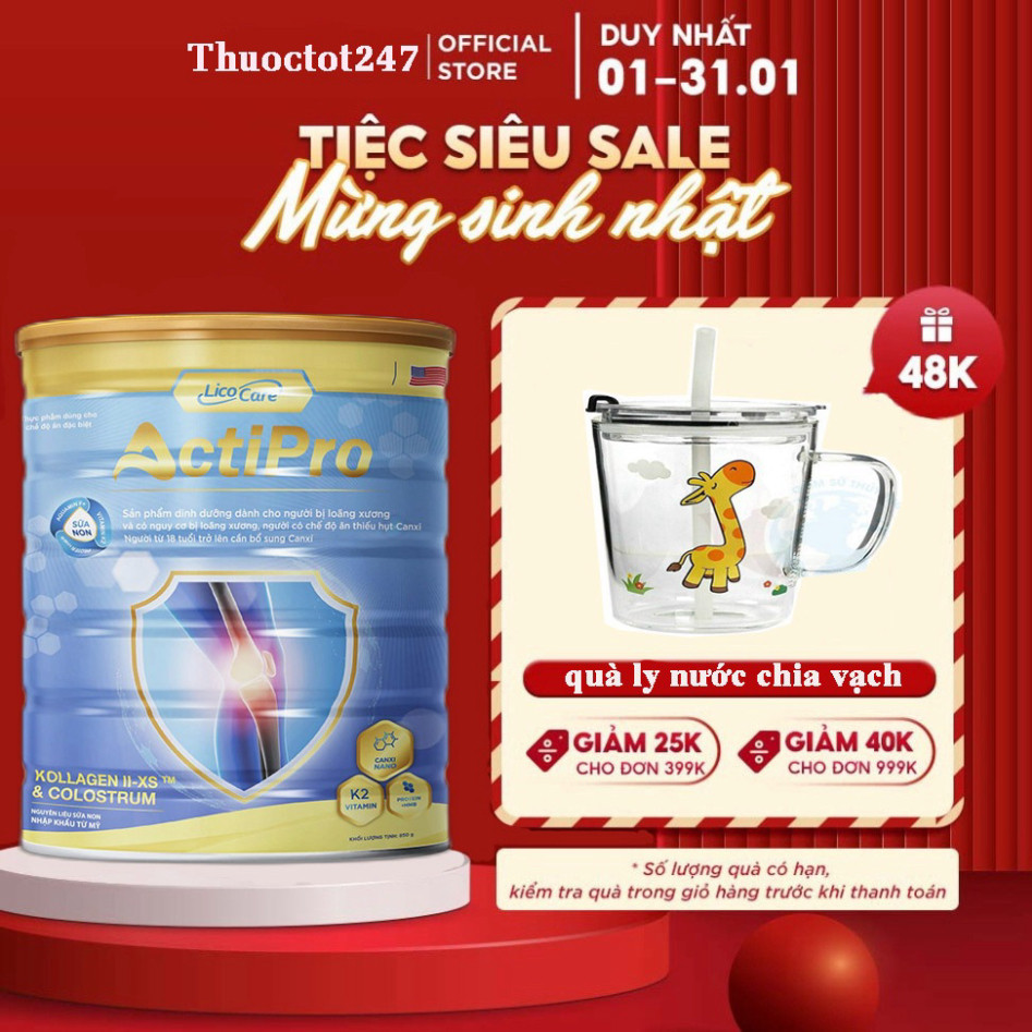 Sữa Non Actipro 650g Bổ Sung Canxi cho người thoái hoá khớp