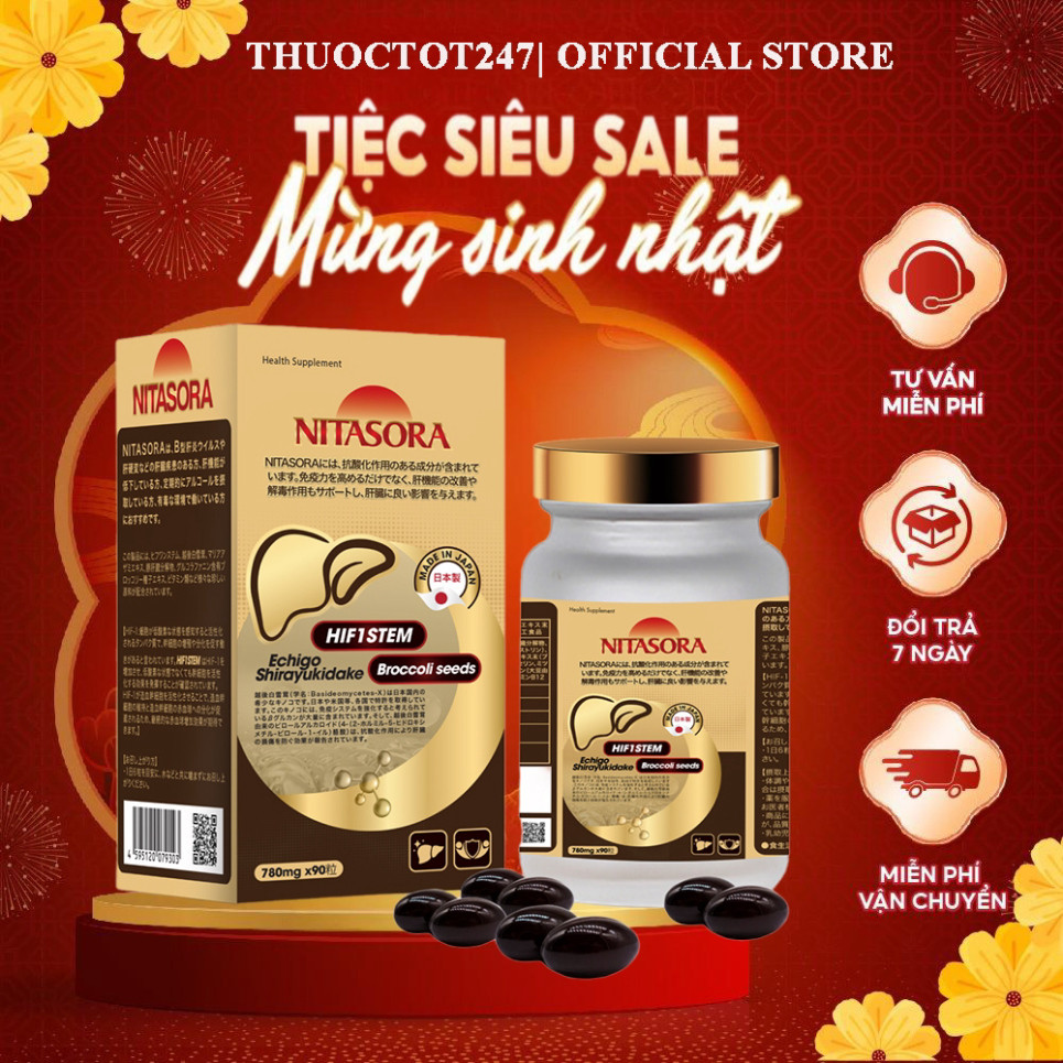 Nitasora - Giúp hỗ trợ đào thải độc tố gan, cải thiện chức năng gan - Hộp 90 viên - CVS Pharmacy
