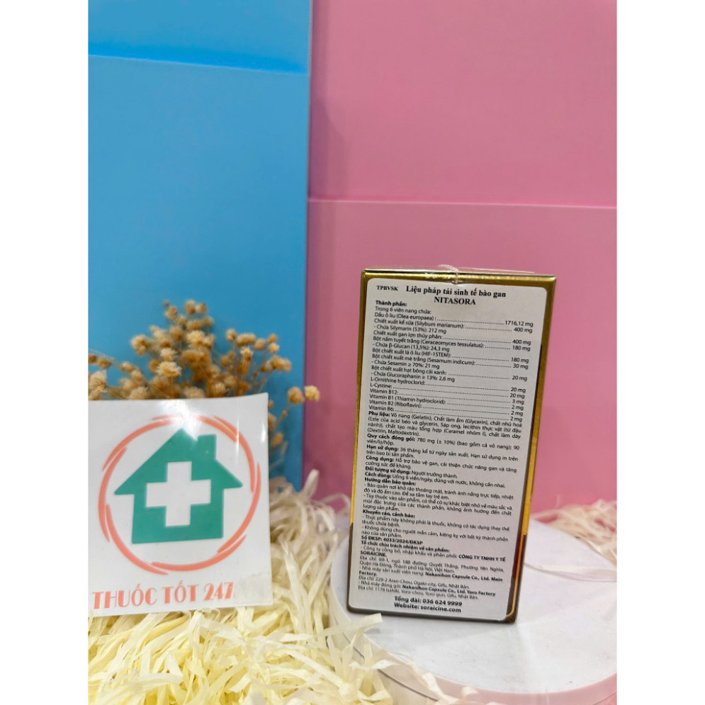Nitasora - Giúp hỗ trợ đào thải độc tố gan, cải thiện chức năng gan - Hộp 90 viên - CVS Pharmacy