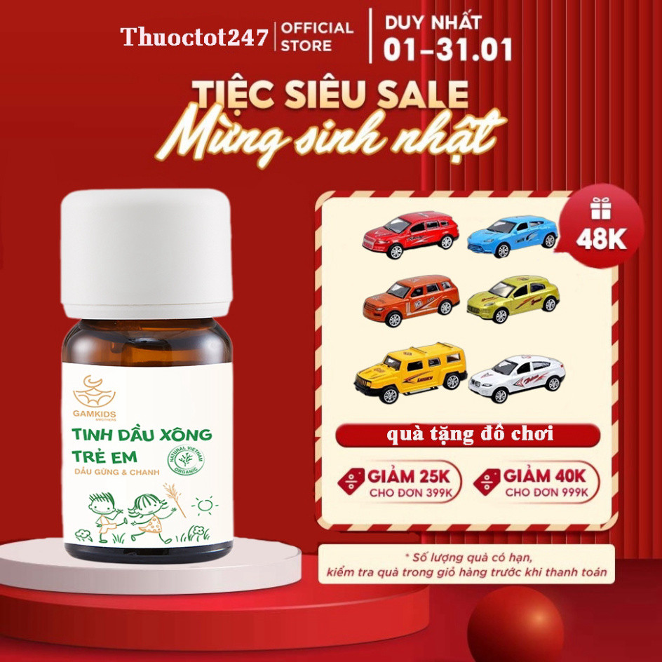 Tinh Dầu Xông Ngừa Ho Cho Bé Gamkids 10ml + quà tặng