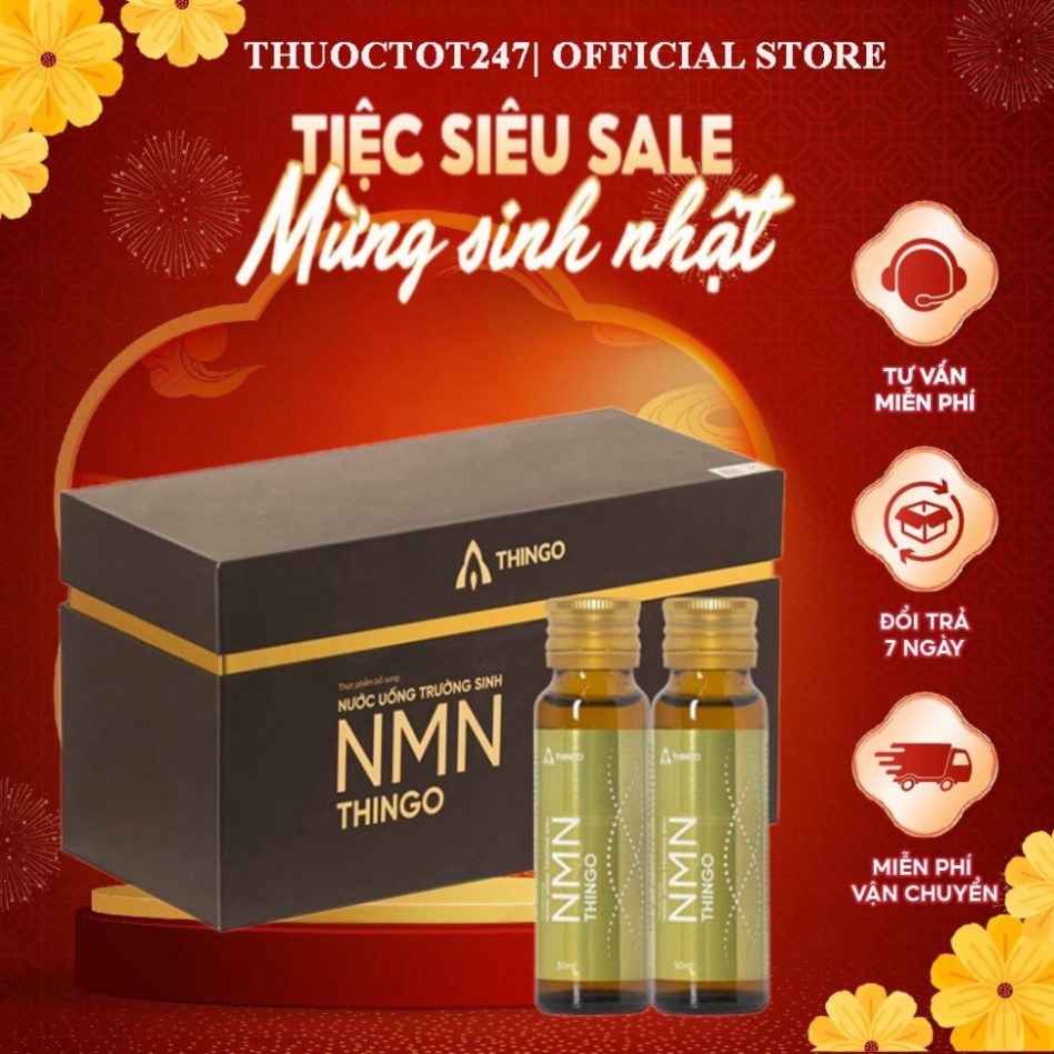 Nước uống trường sinh NMN Thingo ,trẻ hóa làn da, tăng cường sức khỏe, 1 hộp 10 chaix50ml