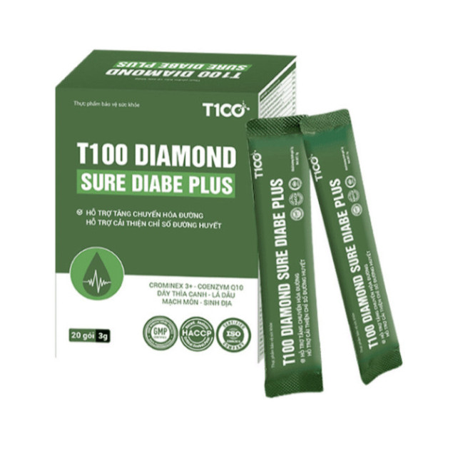 T100 Diamond Sure Diabe Plus - Hỗ Trợ Cải Thiện Chỉ Số Đường Huyết