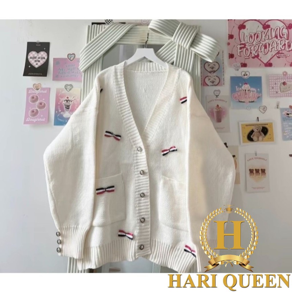 Áo khoác cadigan nam nữ nhiều nơ Thomm chất nỉ ngoại siêu đẹp siêu xinh hottrend 2024