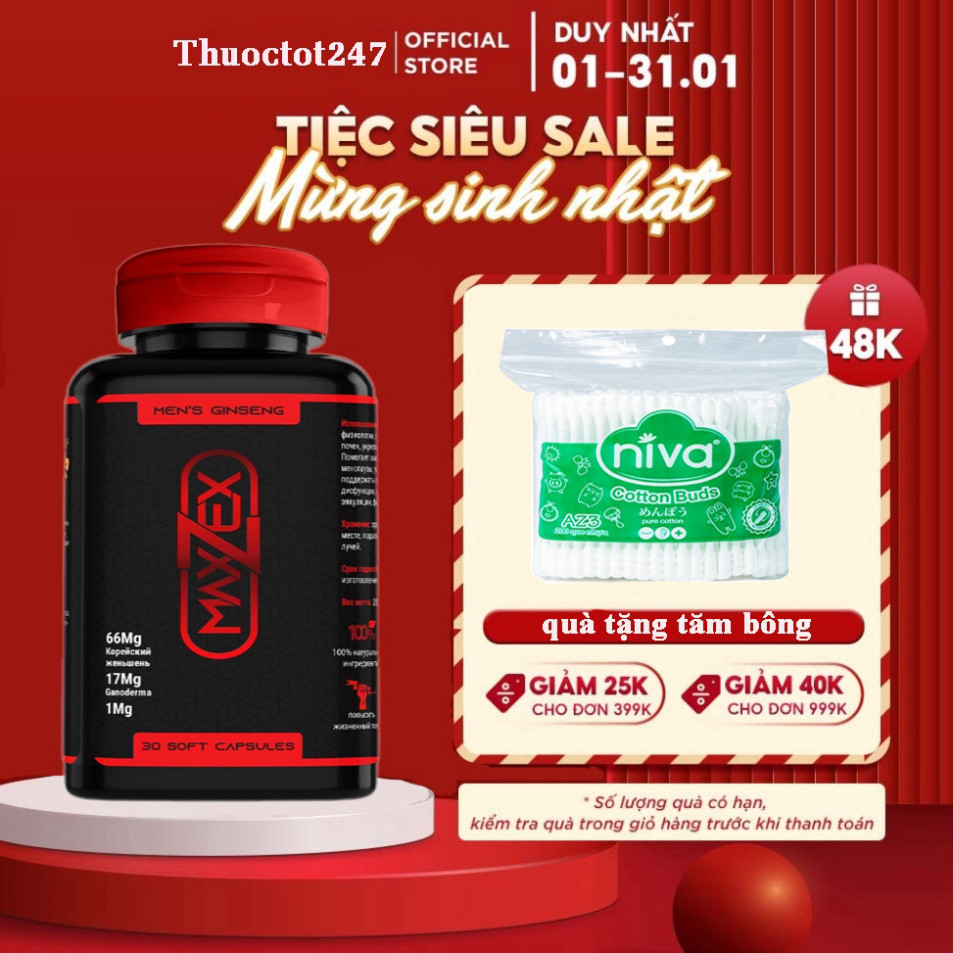 Viên Uống Maxzex Hỗ Trợ S/L Phái Mạnh - Hộp 30v