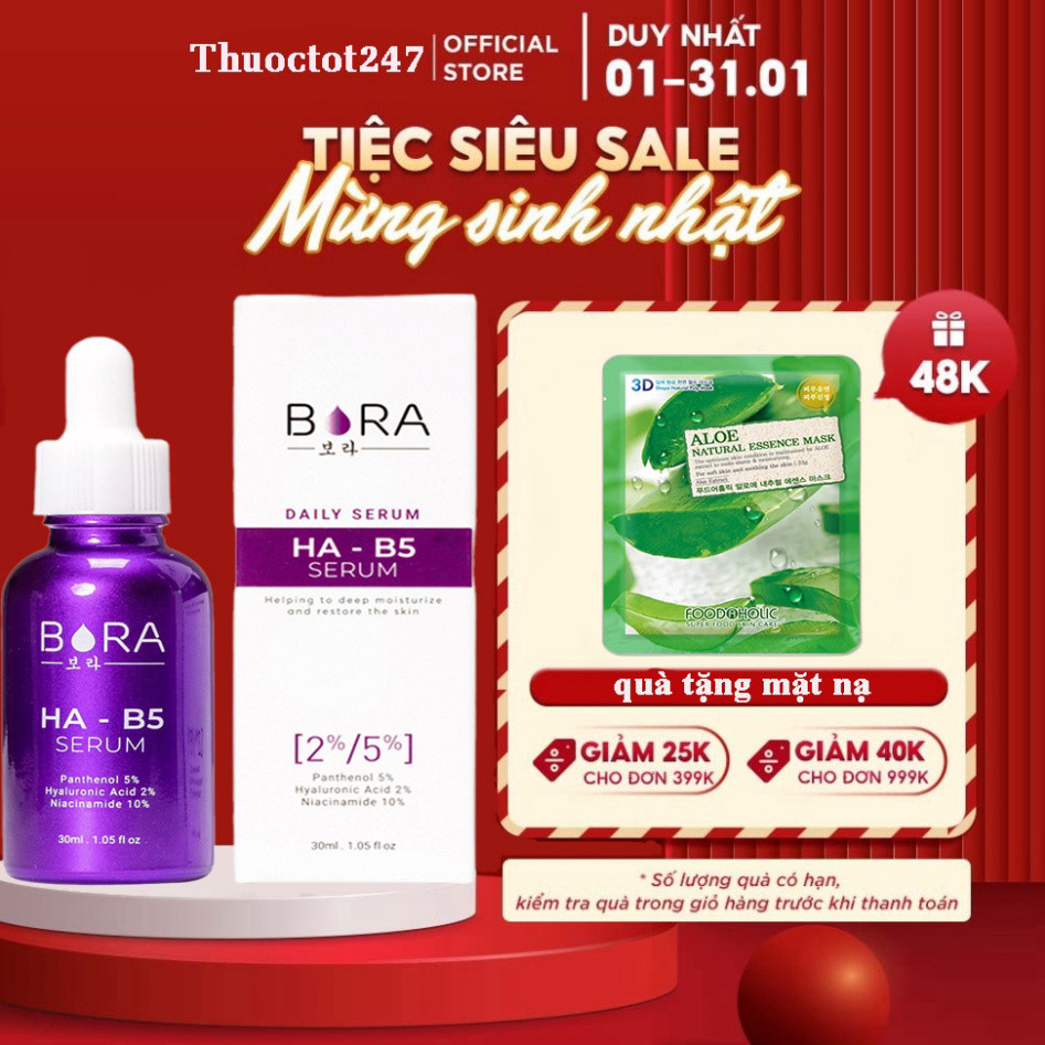 Serum Dưỡng Ẩm Nuôi Dưỡng Làn Da Trắng Hồng BORA HA-B5 Lọ 30ml