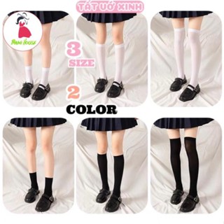 Sét 5 Đôi Tất Nữ Cổ Cao,Đùi Trơn Đen Trắng, Vớ Lolita Cosplay Học Sinh Nhiều Độ Dài,Tất Ống Dài Myna Bra tt55 { S113 }