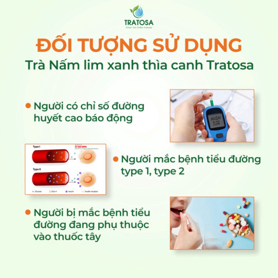 Trà Nấm Lim Xanh Thìa Canh Tratosa - Trà Hỗ Trợ Giảm Tiểu Đường Và Ổn Định Đường Huyết Chính Hãng- Mẫu Mới Nâng cấp