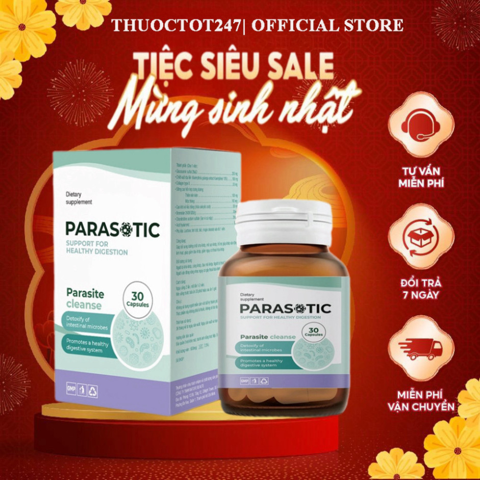 Parasotic viên uống diệt ký sinh trùng (hộp 30 viên)