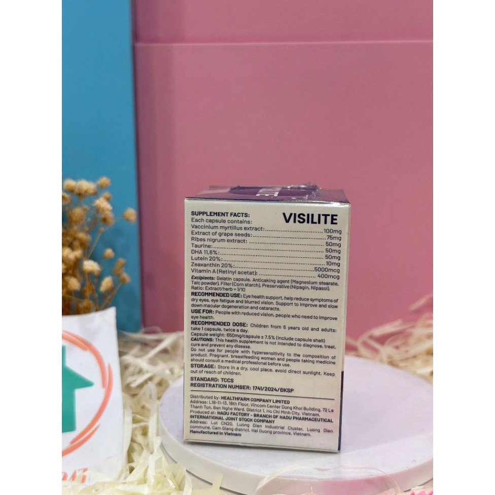 Viên Uống Visilite bổ mắt Hỗ Trợ Cải Thiện Thị Lực - Hộp 30 viên