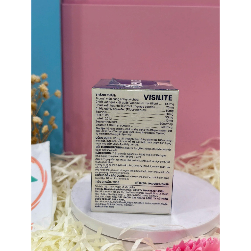 Viên Uống Visilite bổ mắt Hỗ Trợ Cải Thiện Thị Lực - Hộp 30 viên