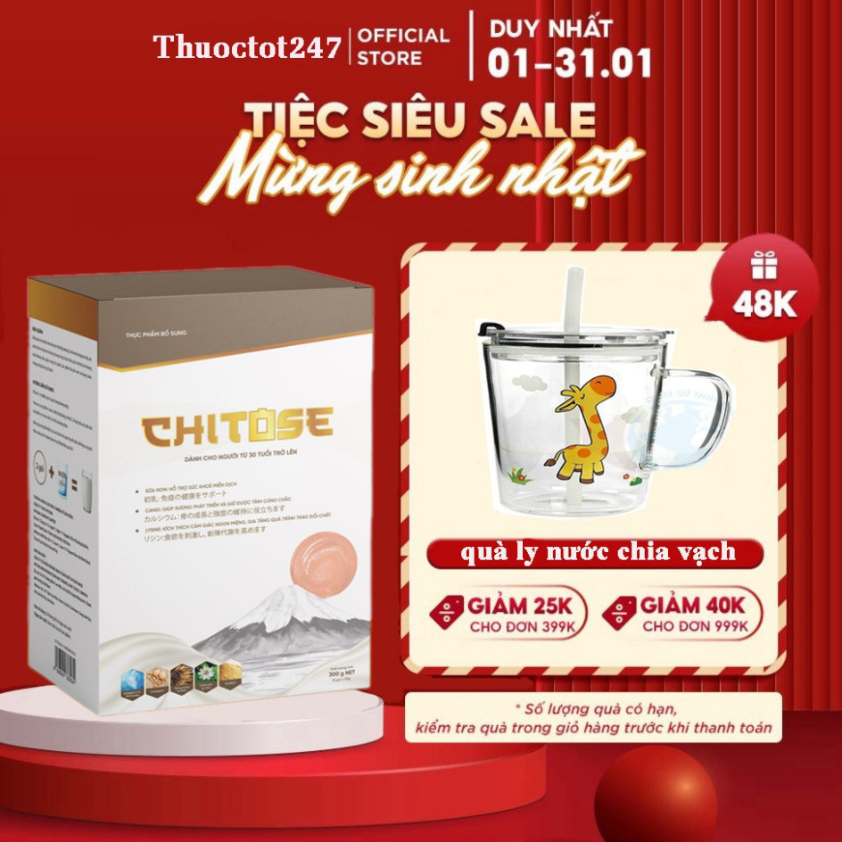 Sữa dinh dưỡng cho người cao tuổi Chitose - Ổn định huyết áp, cải thiện xương khớp, phục hồi sức khoẻ từ Nhật hộp 300G