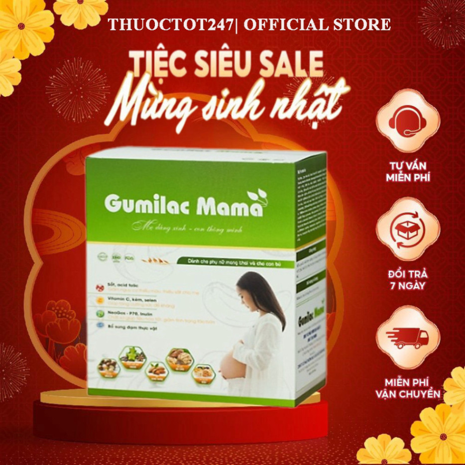 Sữa hạt Gumilac Mama 100% �Đạm Thực Vật Dành Cho Mẹ Bầu - Hộp Giấy 400g