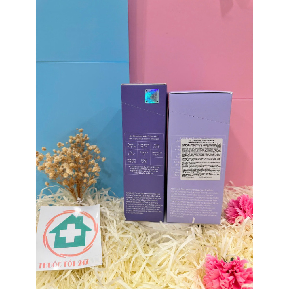 Nước uống + bột Collagen Gilaa Siêu phân tử 300DA Kết hợp Saffron Giúp Trẻ Hóa Trắng Da