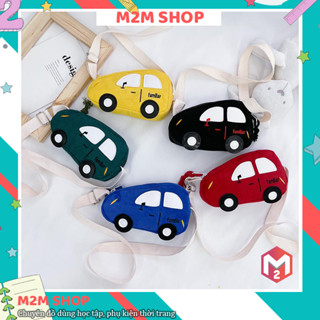 Túi đeo chéo vải thô mềm mịn cho bé trai bé gái hình ô tô nhiều màu sắc cute dễ thương