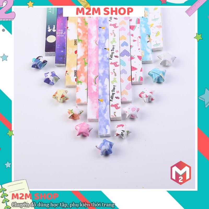 Giấy gập sao may mắn nhiều màu sắc ngẫu nhiên (một set gồm 50 tờ)