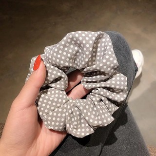 Dây buộc tóc scrunchie chấm bi phong cách thời trang Hàn Quốc