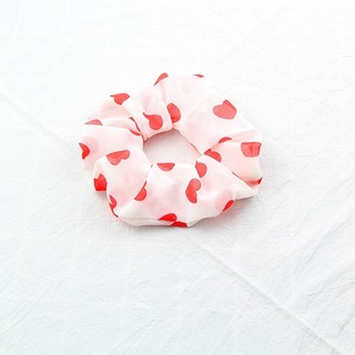 Combo 2 dây buộc tóc scrunchie sắc màu hình tim