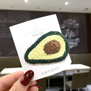 Kẹp tóc dệt len hình hoa quả, kẹp tóc handmade