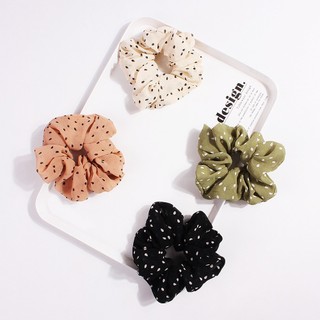 Combo 2 dây buộc tóc scrunchie chấm bi thời trang