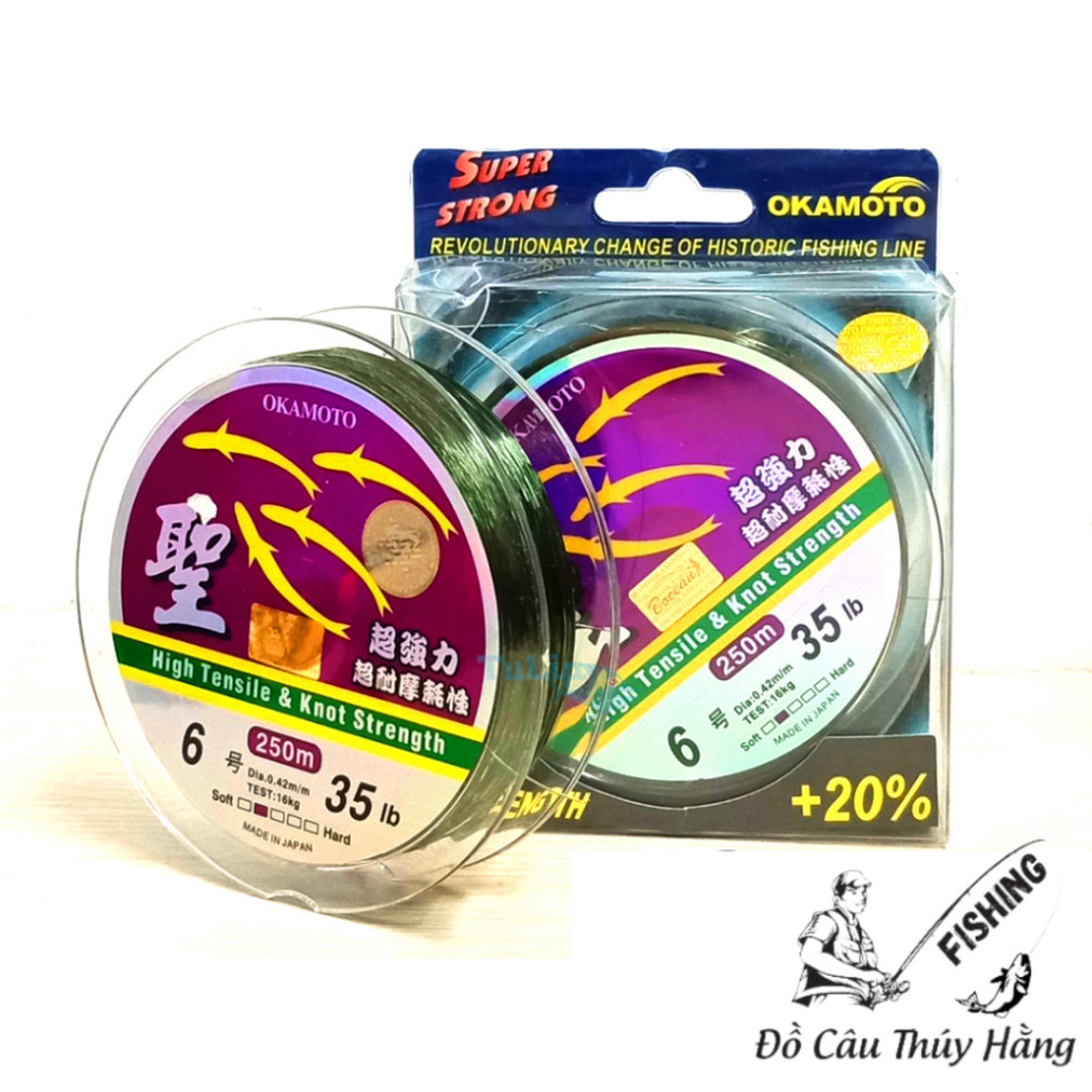 Cước Câu Cá Okamoto 4 Con Cá Cơm Chính Hãng - Cuộn 250m hàng mớiv12adskozncza