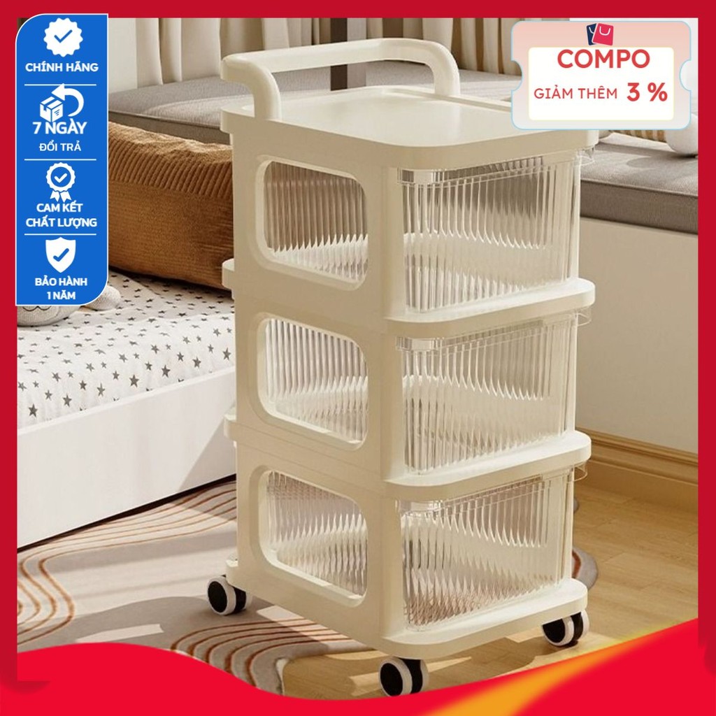   SALE MẠNH  Kệ Để Đồ Đa Năng 3 4 5 Tầng Có Bánh Xe - Giá Đựng Đồ Chống Bụi Giá Đựng Đồ Spa Văn Phòng Bỉm Sữa 