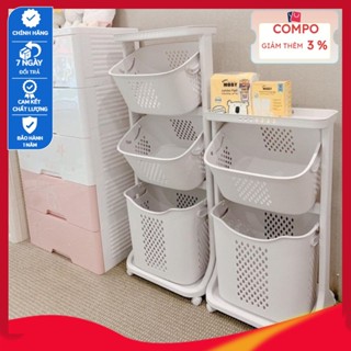 Kệ Đựng Đồ Đa Năng Rổ Kệ Nhựa 4 Tầng Có Bánh Xe Cao Cấp Đa Năng Tiện ích, Chắc chắn