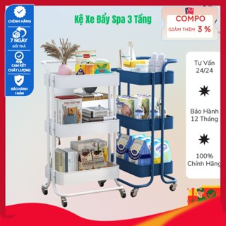Kệ Xe Đẩy Spa Khung Sắt Khay Nhựa Có Bánh Xe - Đựng Đồ Nail, Nhà Bếp