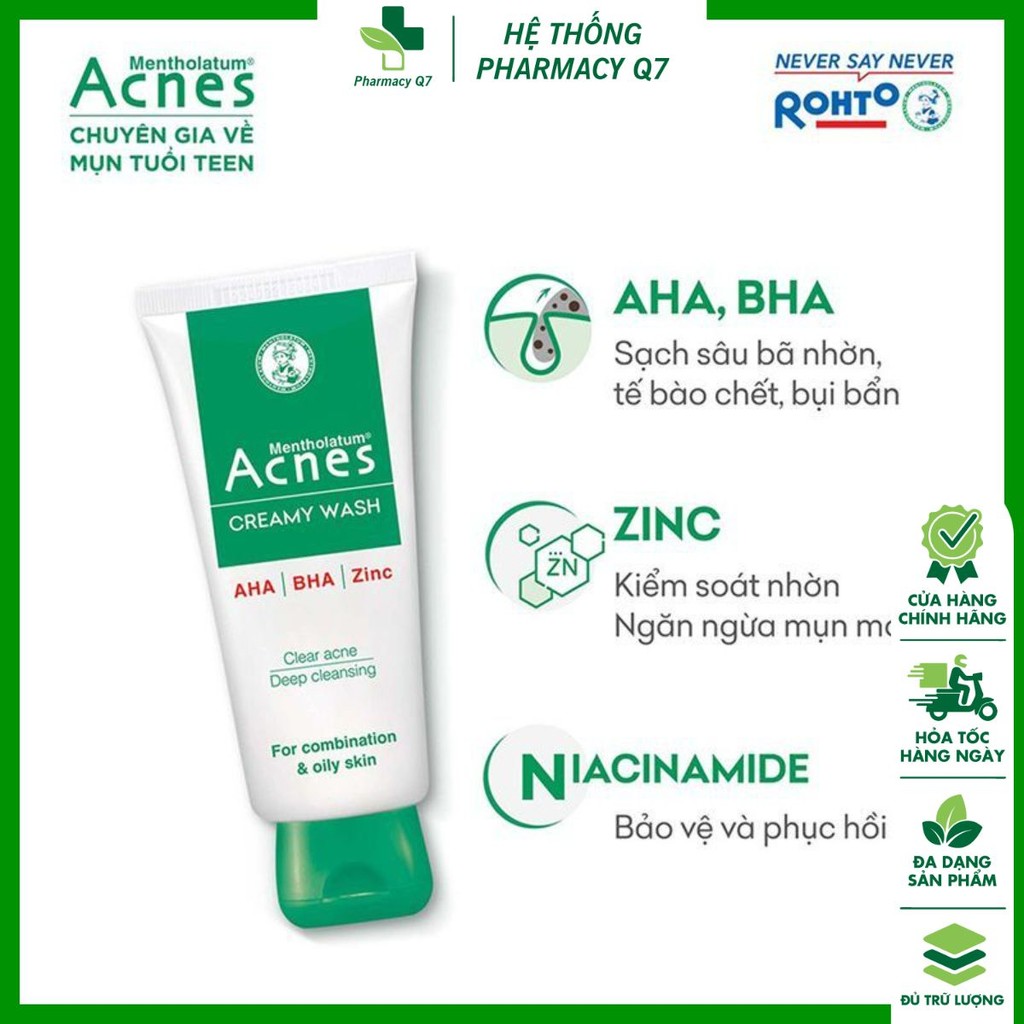 Sữa Rửa Mặt Ngừa Mụn Acnes Creamy Wash 100g