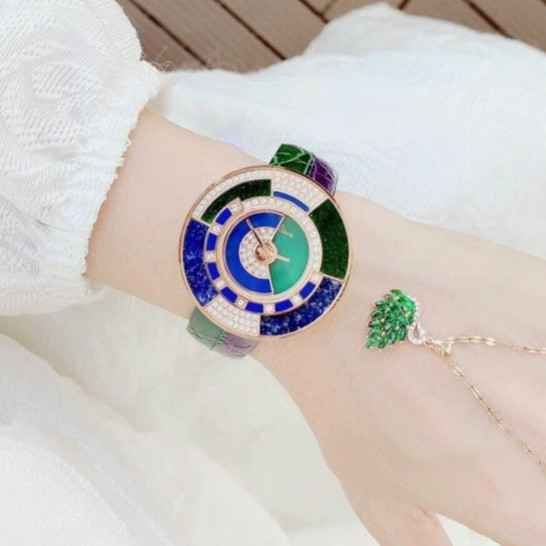 BẢO WATCH Đồng Hồ Nữ Chính Hãng Melissa F12228,Mặt Tròn Xoay Theo Chuyển Động Size: 39mm