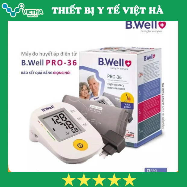 MÁY ĐO HUYẾT ÁP CÓ GIỌNG NÓI NHẬP KHẨU THỤY SỸ - BWELL PRO36 (B.WELL SWISS PRO-36) HÀNG CHÍNH HÃNG B