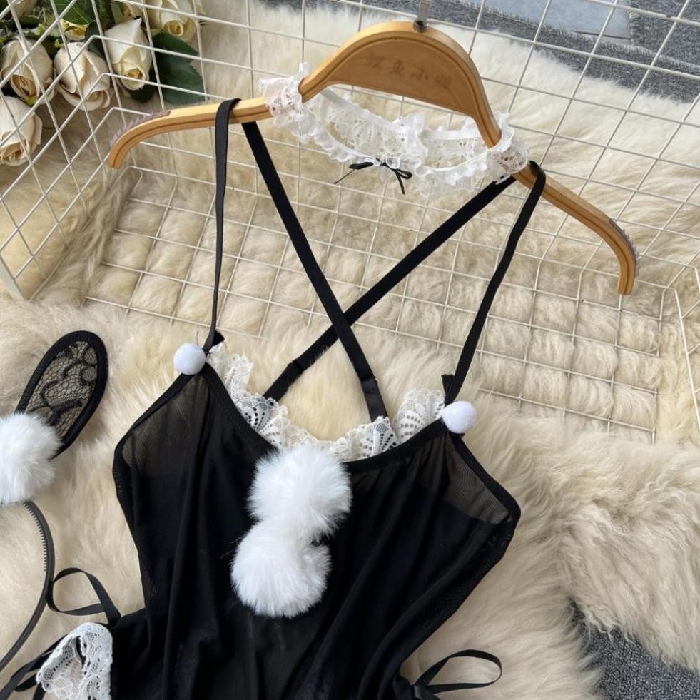 Set cosplay thỏ bông trắng sexy gợi cảm bodysuit đồ ngủ liền thân bunny đen xẻ đáy quyến rũ JS52 Bộ ngủ cosplay chị Hằng | BigBuy360 - bigbuy360.vn