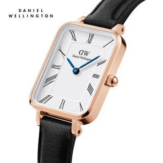 Đồng hồ Nữ Daniel Wellington dây da - Quadro Roman numerals Sheffield 20X26MM Mặt Trắng Vỏ Vàng hồng - DW00100689