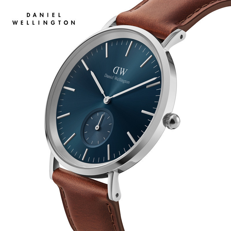 Đồng hồ Nam Daniel Wellington dây da - Classic Multi-Eye St Mawes Arctic 40MM Mặt Xanh Dương Vỏ Bạc - DW00100709