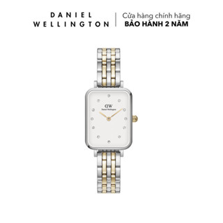 Đồng hồ Nữ Daniel Wellington Dây kim loại - 5 Link Quadro Lumine 20x26mm màu Bạc DW00100625
