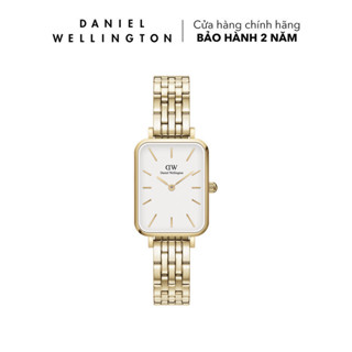 Đồng hồ Nữ Daniel Wellington Lưới mặt trắng vỏ vàng - Quadro 5-Link Evergold 20x26mm DW00100622