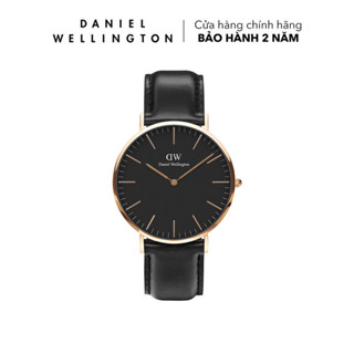 Đồng hồ Daniel Wellington dây da - DW00100127 40 mm Classic 40 Sheffield RG Black Mặt Đen Vỏ Vàng Hồng