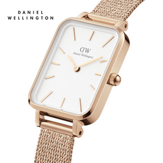 Đồng hồ Nữ Daniel Wellington dây lưới - Mặt Trắng Vỏ Vàng Hồng Quadro Pressed Melrose 20x26mm DW00100431