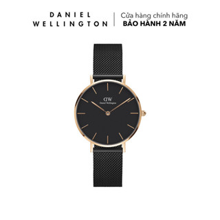 Đồng hồ Daniel Wellington dây lưới thép - Petite Ashfield RG Black Mặt Đen Vỏ Vàng Hồng - 24, 28, 32, 36 mm