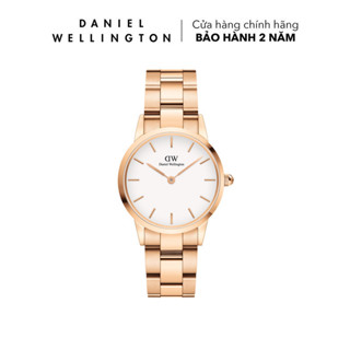 Đồng hồ Nam, Nữ Daniel Wellington dây thép không gỉ - Iconic Link mặt trắng - vỏ vàng hồng - 28, 32, 36, 40mm