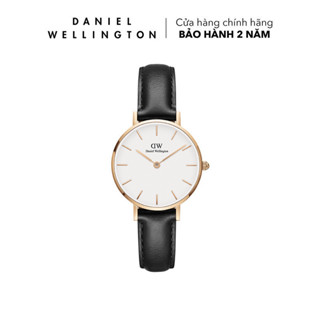 Đồng hồ Nữ Daniel Wellington dây da - Petite Sheffield mặt trắng - vỏ vàng hồng - 24, 28, 32 mm