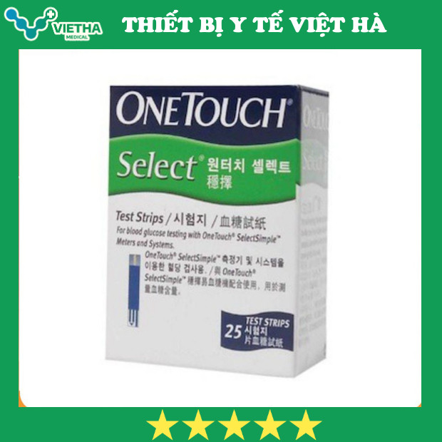 que thử đường huyết one touch select hộp 25 que