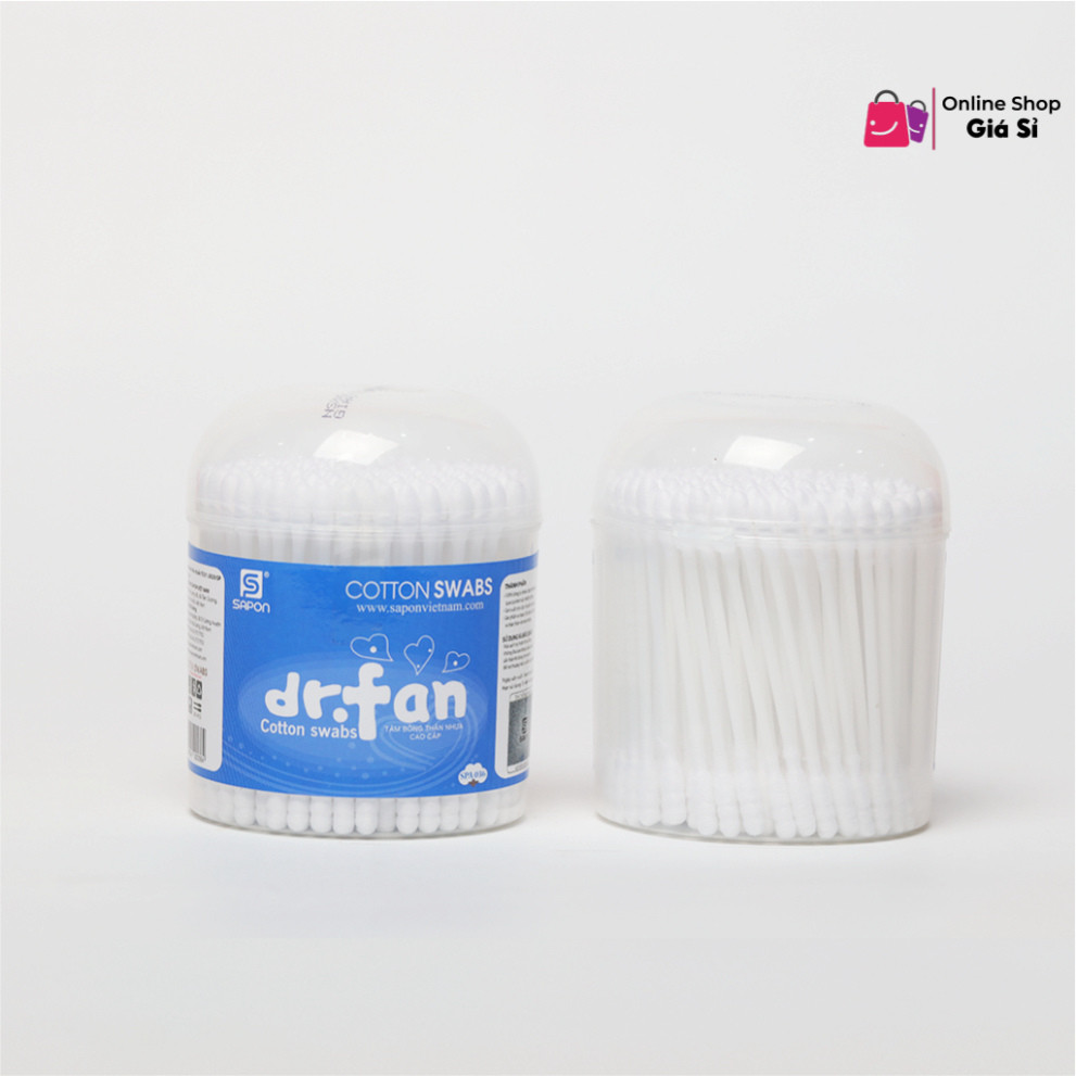 Hộp 200 Tăm bông người lớn Kháng Khuẩn DR.FAN thân nhựa TB01-036 freer ship văn phòng phẩm.store