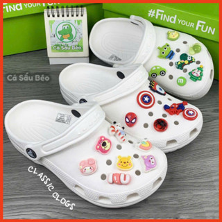 Dép Cross Sục Nam Nữ Đế Thấp 3Cm,Tặng 12 Charm Xịn Sò , Sục Classic Nam Nữ Siêu Nhẹ, Siêu Bền,Hàng VNXK