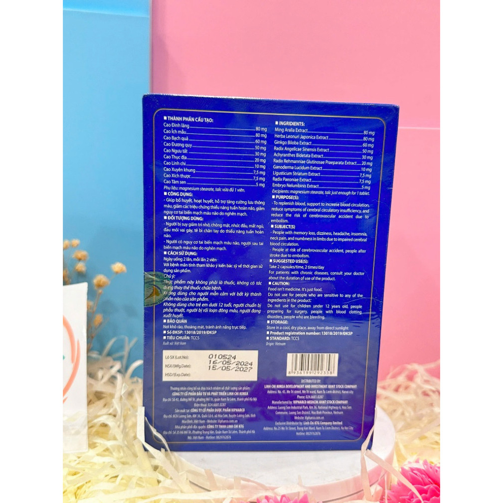 Hoạt Huyết Linh Chi - Hỗ trợ tăng cường lưu thông máu - Hộp 50 viên