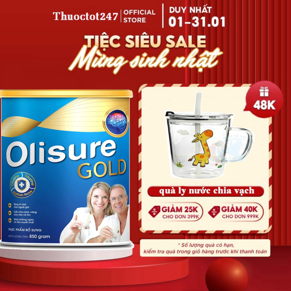 Sữa Non Olisure Gold Cải Thiện Tình Trạng Mất Ngủ, Bổ Sung Dinh Dưỡng Cho Cơ Thể - Hộp 850g chính hãng