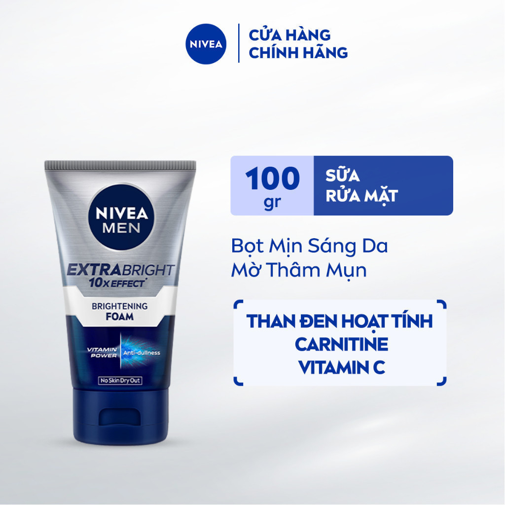 Sữa Rửa Mặt Nivea Men Bọt Mịn Giúp Sáng Da | Mờ Thâm Mụn (100 G) - 88836